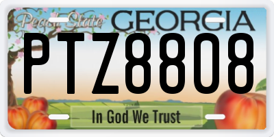 GA license plate PTZ8808