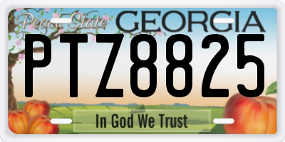 GA license plate PTZ8825