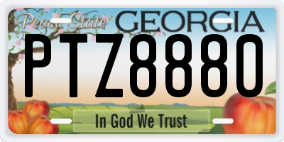 GA license plate PTZ8880