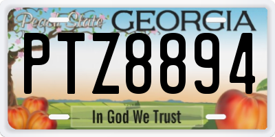 GA license plate PTZ8894