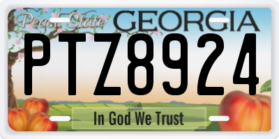 GA license plate PTZ8924