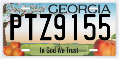 GA license plate PTZ9155