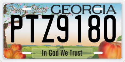 GA license plate PTZ9180