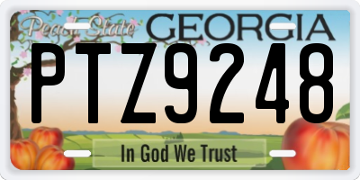 GA license plate PTZ9248