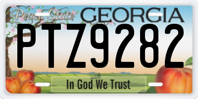 GA license plate PTZ9282