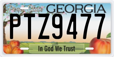 GA license plate PTZ9477