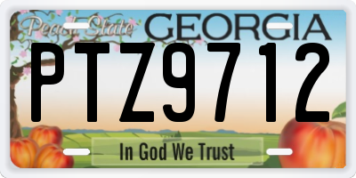 GA license plate PTZ9712