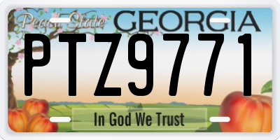 GA license plate PTZ9771