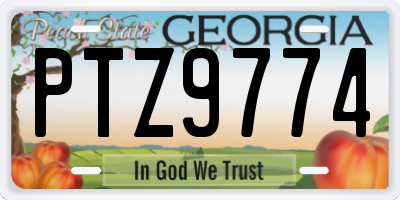 GA license plate PTZ9774