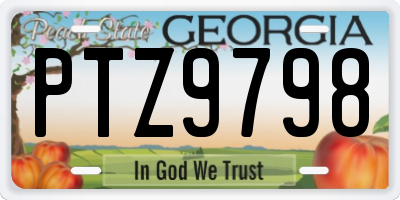 GA license plate PTZ9798