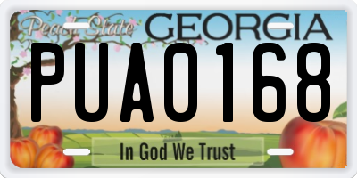 GA license plate PUA0168