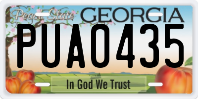 GA license plate PUA0435