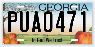 GA license plate PUA0471