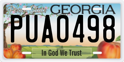 GA license plate PUA0498