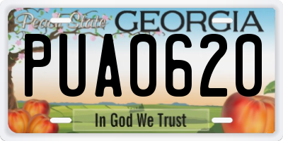 GA license plate PUA0620
