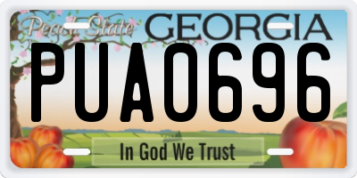 GA license plate PUA0696