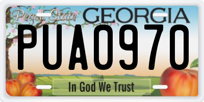 GA license plate PUA0970