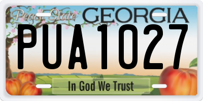 GA license plate PUA1027