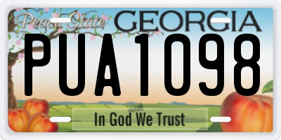 GA license plate PUA1098