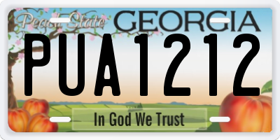 GA license plate PUA1212