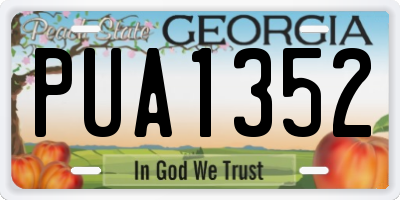 GA license plate PUA1352