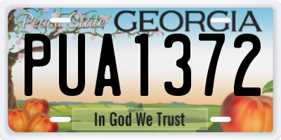 GA license plate PUA1372