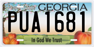 GA license plate PUA1681