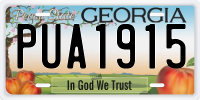 GA license plate PUA1915