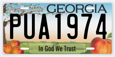 GA license plate PUA1974