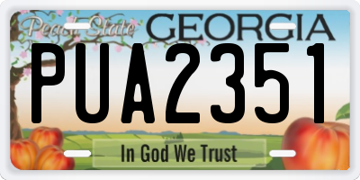 GA license plate PUA2351