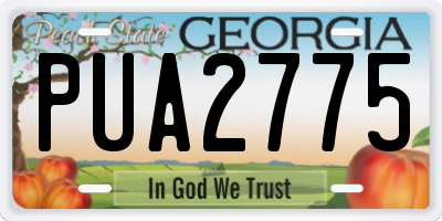 GA license plate PUA2775