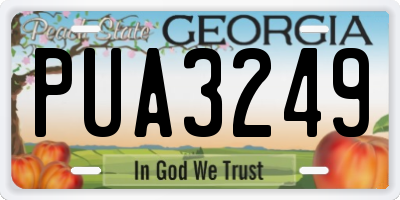 GA license plate PUA3249