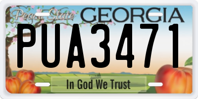 GA license plate PUA3471