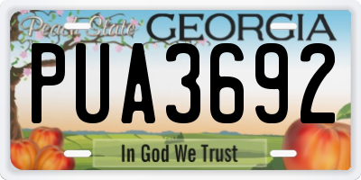 GA license plate PUA3692