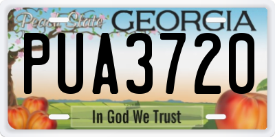 GA license plate PUA3720