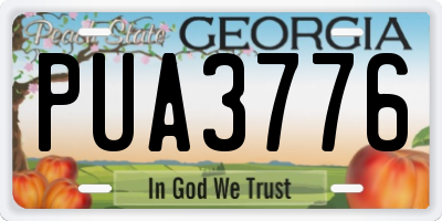 GA license plate PUA3776