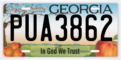 GA license plate PUA3862