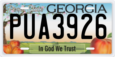 GA license plate PUA3926