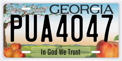 GA license plate PUA4047