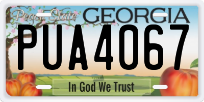 GA license plate PUA4067