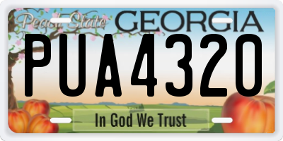 GA license plate PUA4320