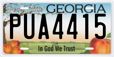 GA license plate PUA4415