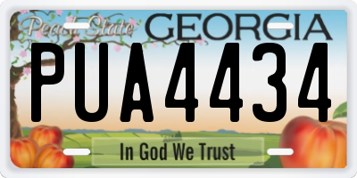 GA license plate PUA4434