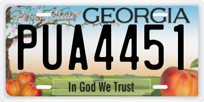 GA license plate PUA4451