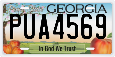GA license plate PUA4569