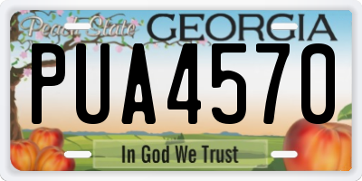 GA license plate PUA4570