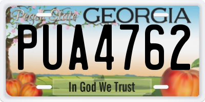 GA license plate PUA4762
