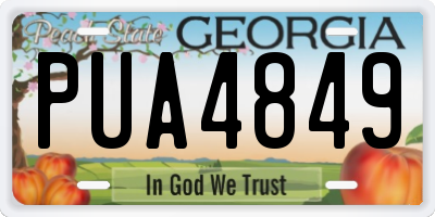 GA license plate PUA4849