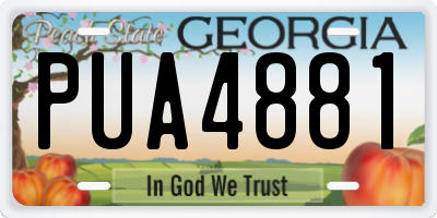 GA license plate PUA4881