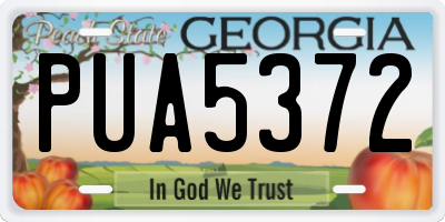 GA license plate PUA5372